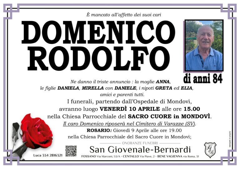 Manifesto funebre di DOMENICO RODOLFO