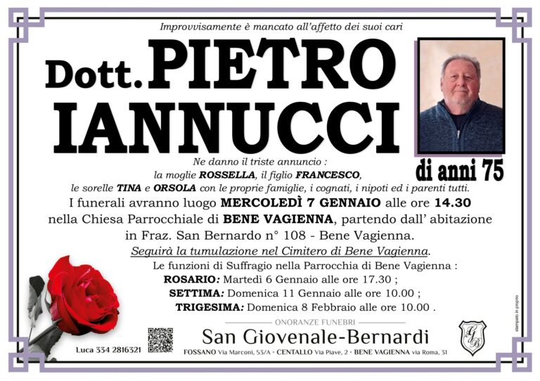 Manifesto funebre di PIETRO IANNUCCI